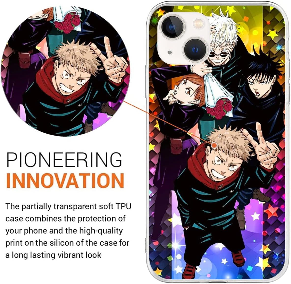 Compatible with LG G8 | LG G8 Thinq Case Jujutsu Gojo with Kaisen Satoru 122 Japanese Anime Design Soft Ultra-Thin Cover Case Clear  CUENDX   