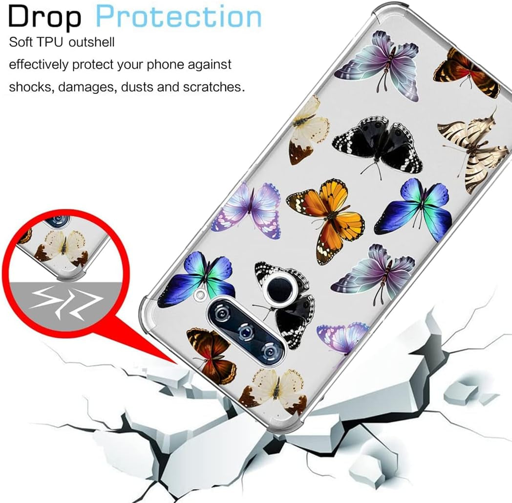 Yerebel Case for LG V40/V40 Thinq Case V405UA0 Cute Case, Clear Flexible Bumper TPU Soft Rubber Silicone Cover Phone Case for LG V40 Thinq (Butterfly)  Yerebel   