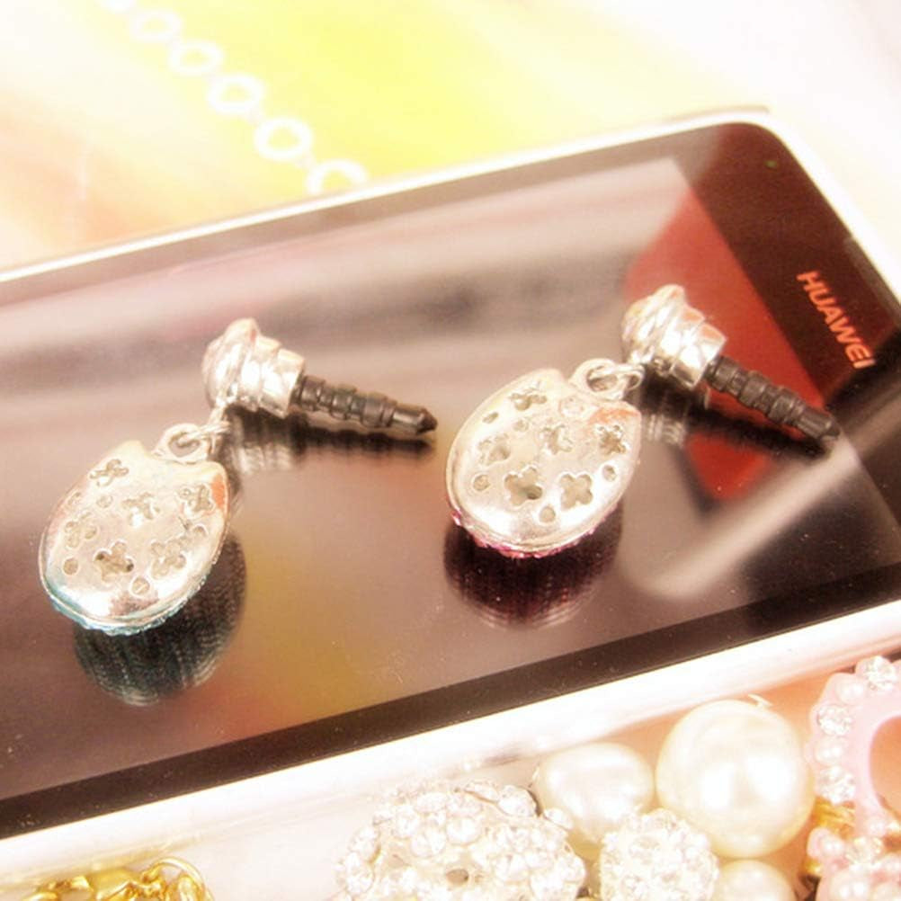 Hemobllo Diamonds Dust Plug Owl Earphone Jack anti Mobile Phone Accessories (Blue)  Hemobllo   