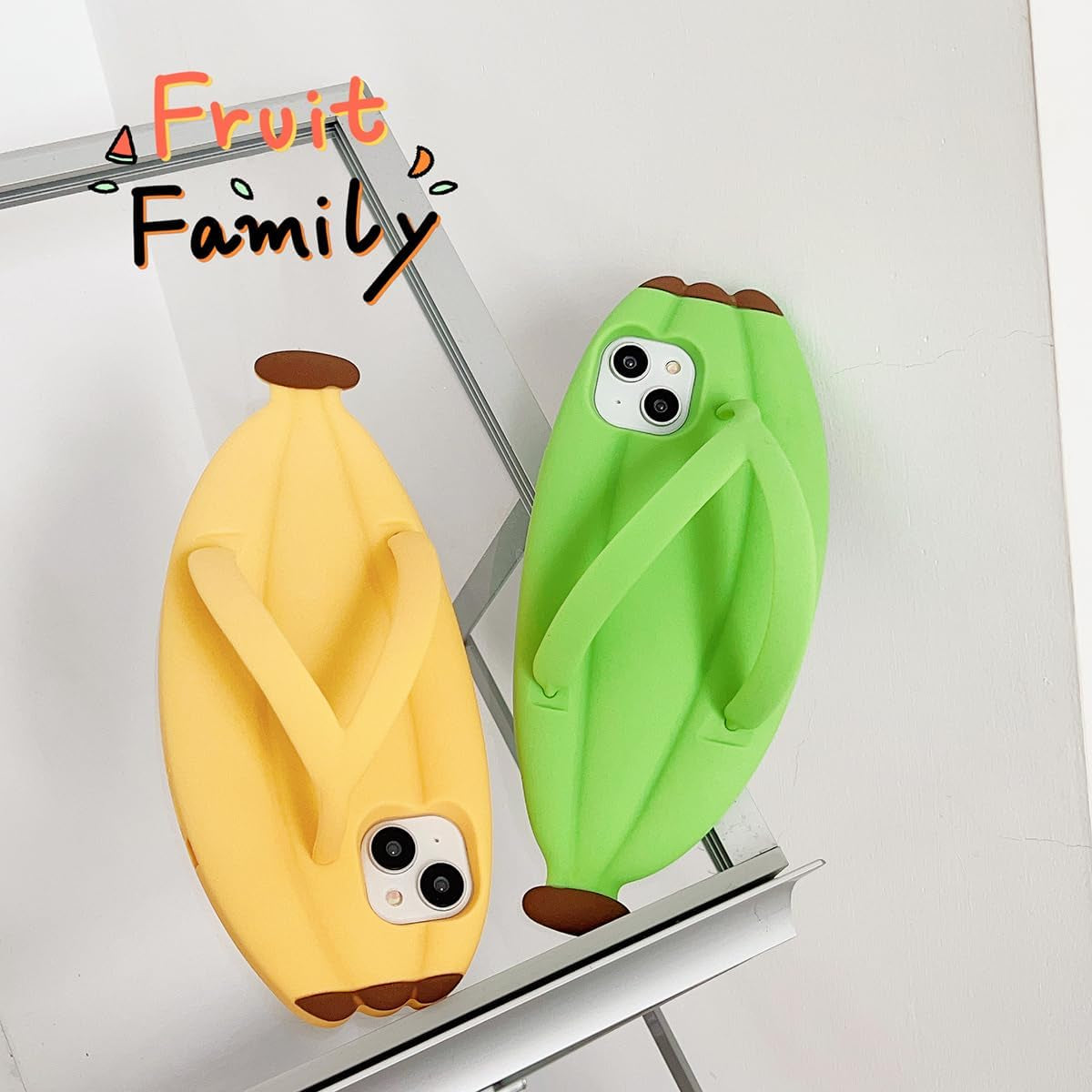 Yatchen Kawaii Phone Cases Apply to Iphone 11,Cute Cartoon Green Slippers Phone Case with Banana Flip Flops Phone Case 3D Case Soft Silicone Protctor Women Girls for Iphone 11  Yatchen   