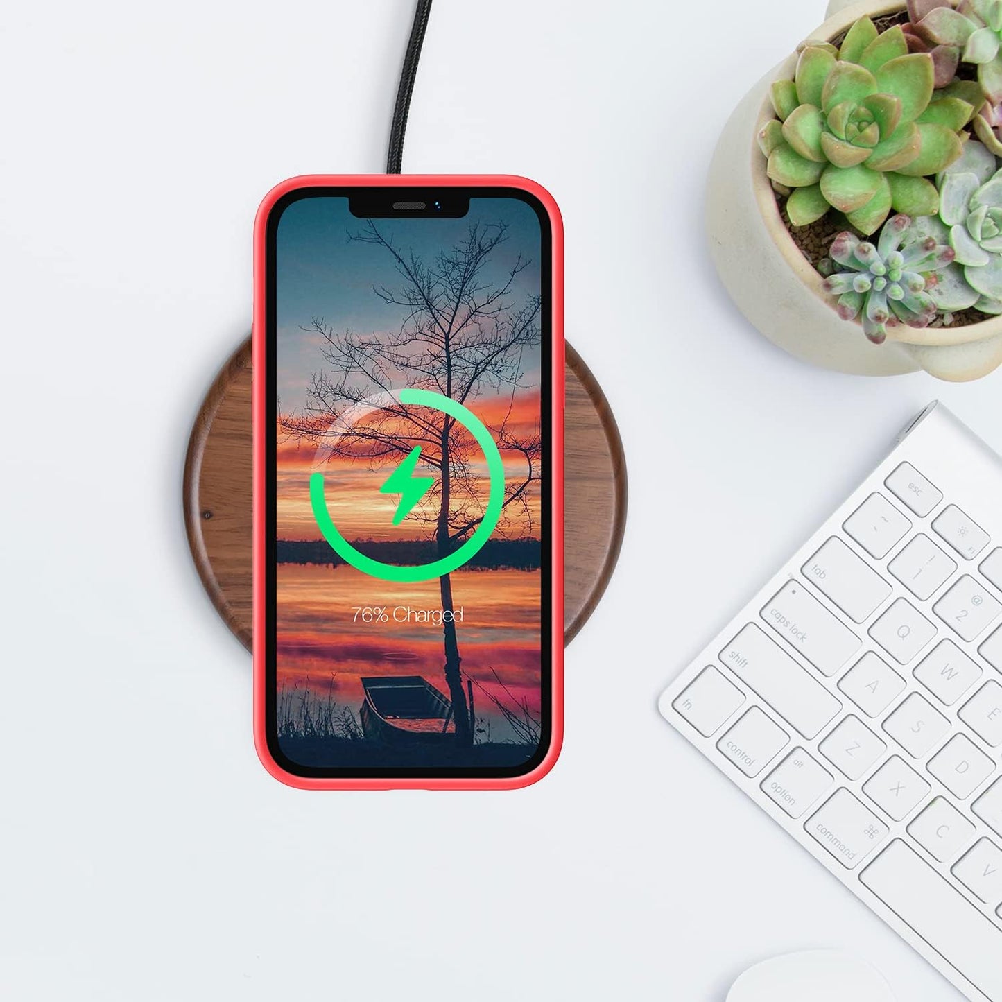 ABITKU Compatible with Iphone 12 Mini Case, [Silky Series] Slim Liquid Silicone Full Body Protection Shockproof Cover 5.4 Inch, Red Coral  abitku   