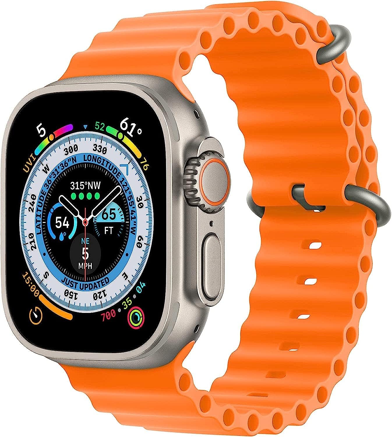 Ocean Band Compatible for Apple Watch Band Adjustable Sports Strap for Apple Watch Series Ultra/8/7/6/5/4/3/2/1/Se Compatible with 42Mm 44Mm 45Mm 49Mm Case Size  Lushan Orange  
