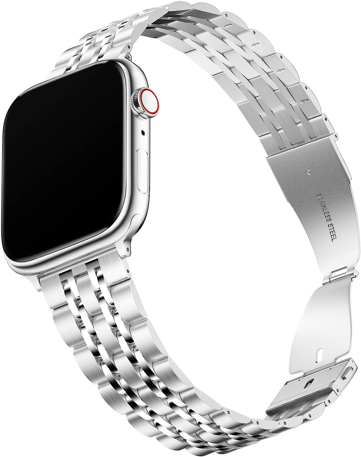 CINORS Metal Band Compatible with Apple Iwatch 38Mm 40Mm 42Mm 44Mm Women Replacement Stainless Steel Bands for Series 5 4 3 2 1  CINORS Mat/Shinny Silver 42 44 45mm NORM 