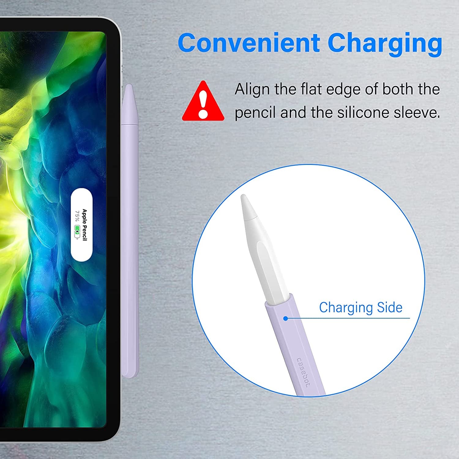 Fintie Silicone Sleeve for Apple Pencil 2Nd Generation, Light Pen Skin Case Cover Soft Protective Pencil Grip Holder with 2 Nib Covers Accessories, Lilac Purple  FINTIE   