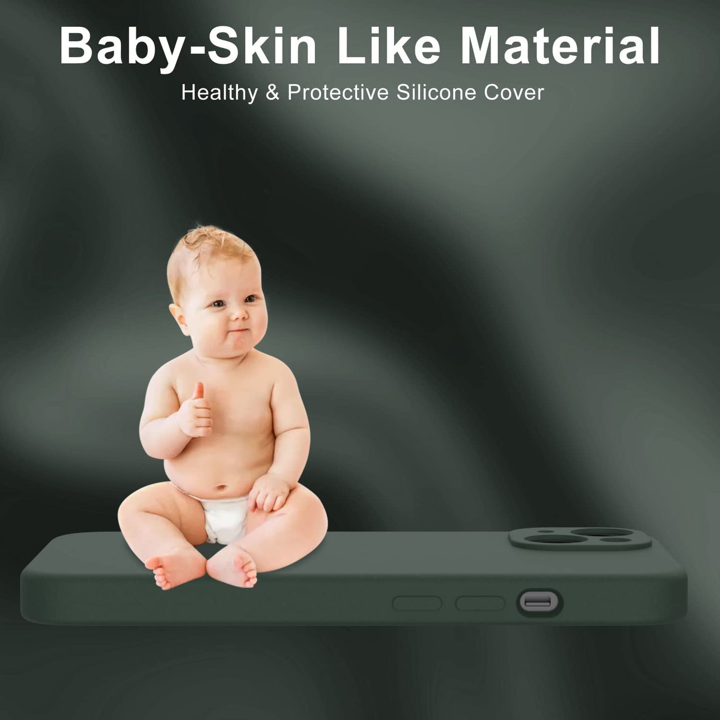 DEENAKIN Iphone 14 Case with Screen Protector,Enhanced Camera Cover,Passing 16Ft Drop Tested Soft Silicone Gel Rubber,Slim Fit Protective Phone Case for Iphone 14 6.1" Army Green  DEENAKIN   