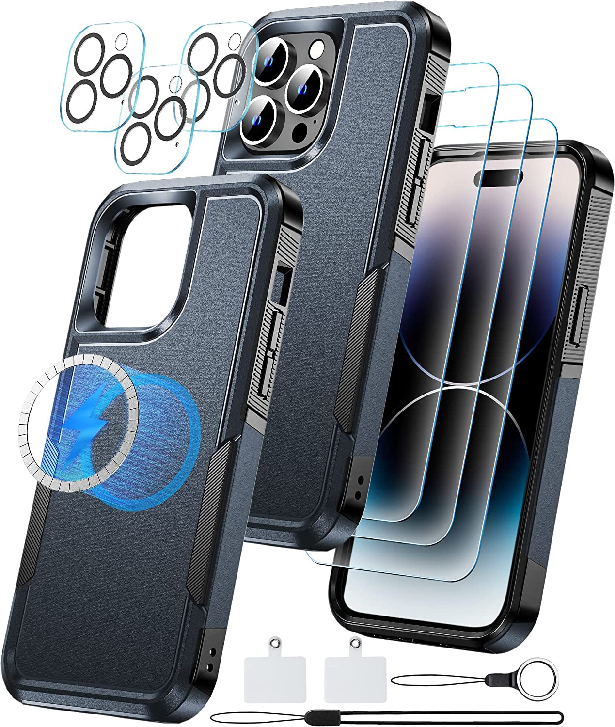 MOZOTER [2 in 1 for Iphone 14 Pro Max Case,[12 FT Shockproof] [With 1 Pcs Glass Screen Protector] [Heavy Duty] Clear Phone Case Cover 6.7-Crystal Clear  MOZOTER   