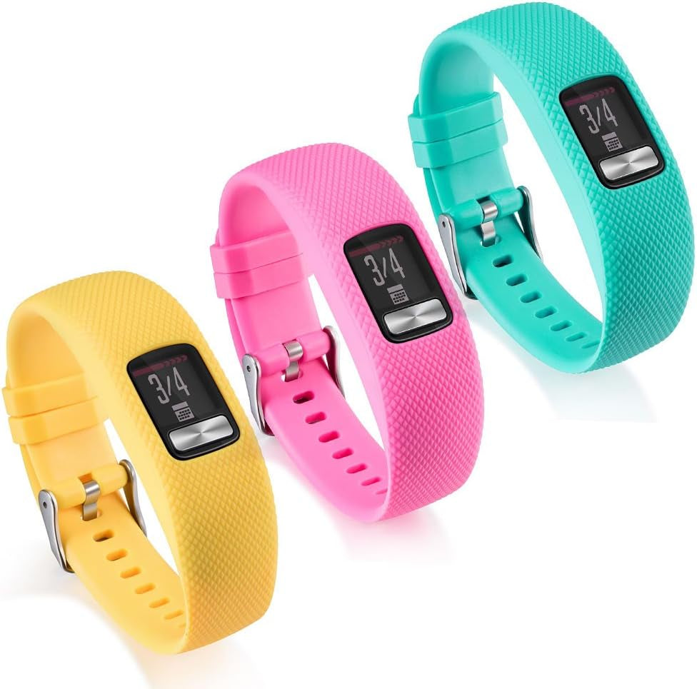 Compatible for Garmin Vivofit 4 Band, Newest Silicone Replacement Watchband Strap Band Wristband for Garmin Vivofit 4(No Tracker (Black, Large)  ZSZCXD 3Pcs,004 Large 