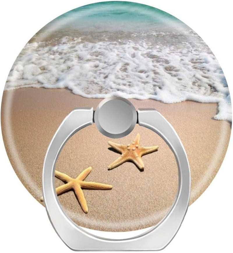 Lovestand-Cell Phone Ring Holder 360 Degree Finger Ring Stand for Smartphone Tablet and Car Mount-Beach Waves Sand and Star Fish  LoveStand   