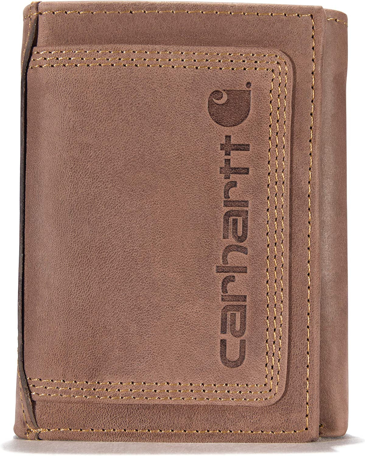 Carhartt Men'S Trifold, Durable Wallets, Available in Leather and Canvas Styles  Signature Products Group (SPG) Carhartt Brown  