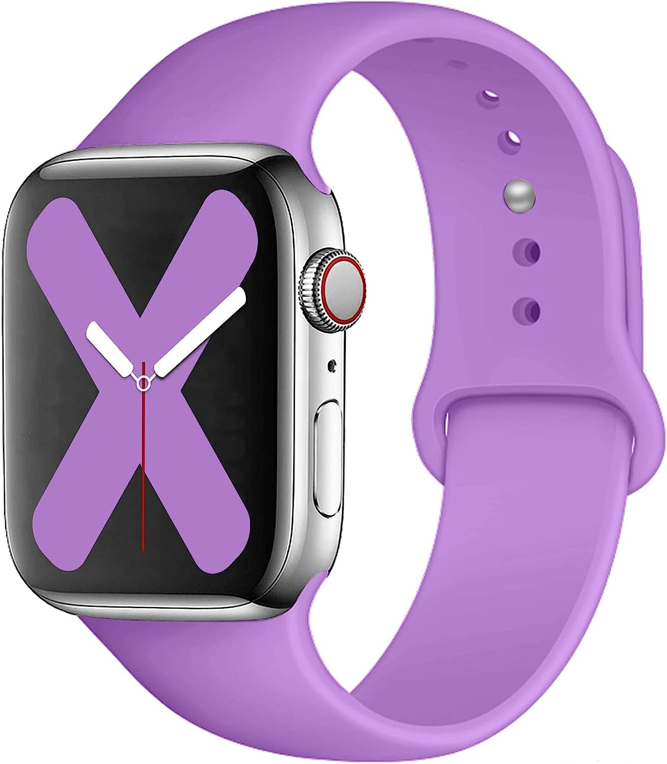 Saucyi Compatible with Apple Watch Band 41Mm 40Mm 38Mm 49Mm 45Mm 44Mm 42Mm,Soft Silicone Sport Band Replacement Strap with Classic Clasp for Iwatch Series 8 7 6 5 4 3 2 1 SE  Saucyi Purple 38mm/40mm/41mm M/L 