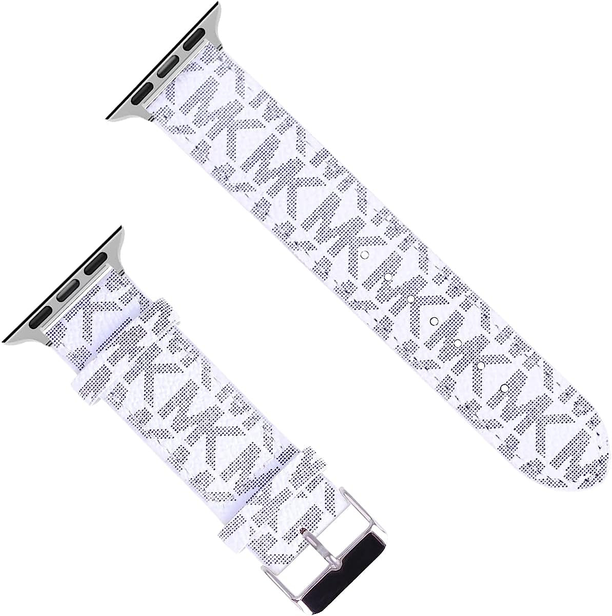 Designer Luxury Watch Band Compatible with Apple Watch 45Mm 44Mm 42Mm 41Mm 40Mm 38Mm, Soft Leather Replacement Strap Compatible with Iwatch Series 8/7/6/5/4/3/2/1/SE2/SE for Women Men  GIFUNA   