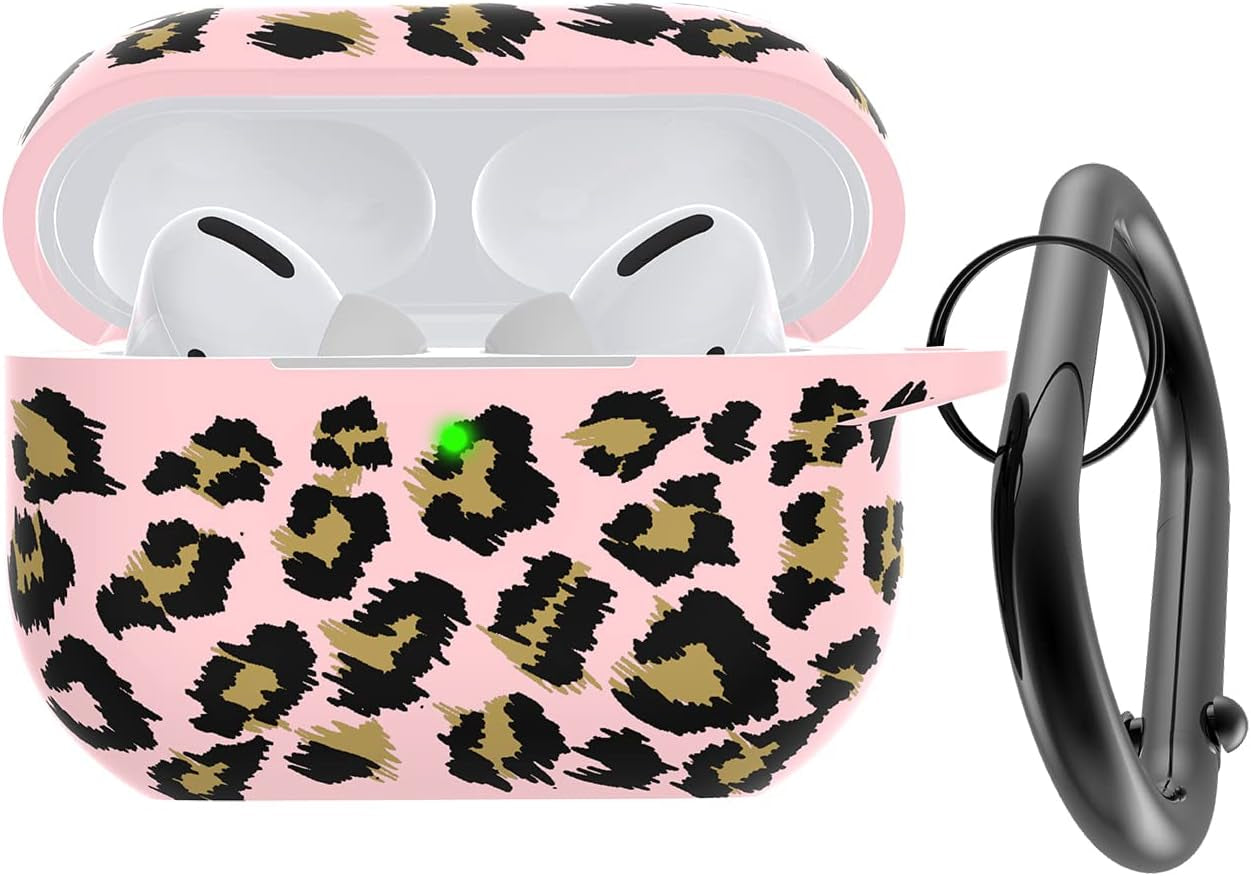 AGAOSH for Airpods Pro 2Nd Generation Case Cover with Keychain,Soft Silicone Skin Cover Protective Case for New Apple Airpods Pro Gen 2 Case 2022 Charging Case for Women Men Girl [Front LED Visible]  AGAOSH khaki pink leopard  