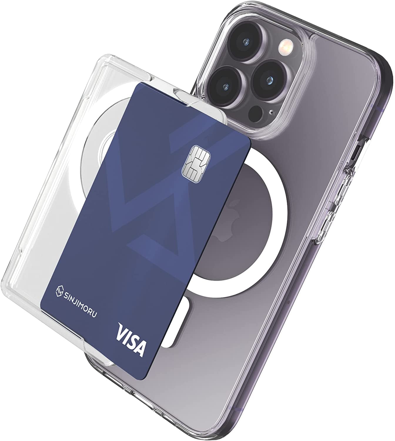 Sinjimoru Open-Frame Magnetic Wallet for Magsafe, Magnetic Clear Card Holder Case Compatible with Apple Iphone 12 13 14 plus Pro Max Wallet for Mag-Safe, Cell Phone Credit Card Case. M-Slim Slot  Sinjimoru Co.Ltd M-Slim Slot Side  