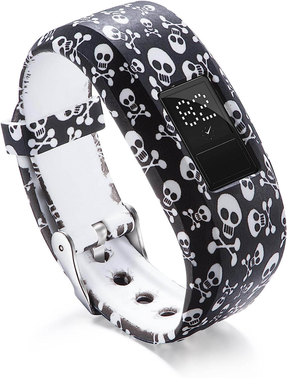 GTHY Compatible with Garmin Vivofit JR/JR 2/Vivofit 3 Bands Repacement,For Kids Boys Girls,Soft Silicone Pattern Adjustable Straps,Wristbands,Watch Band,With Secure Metal Clasp,Lagre&Small  GTHY C Small 