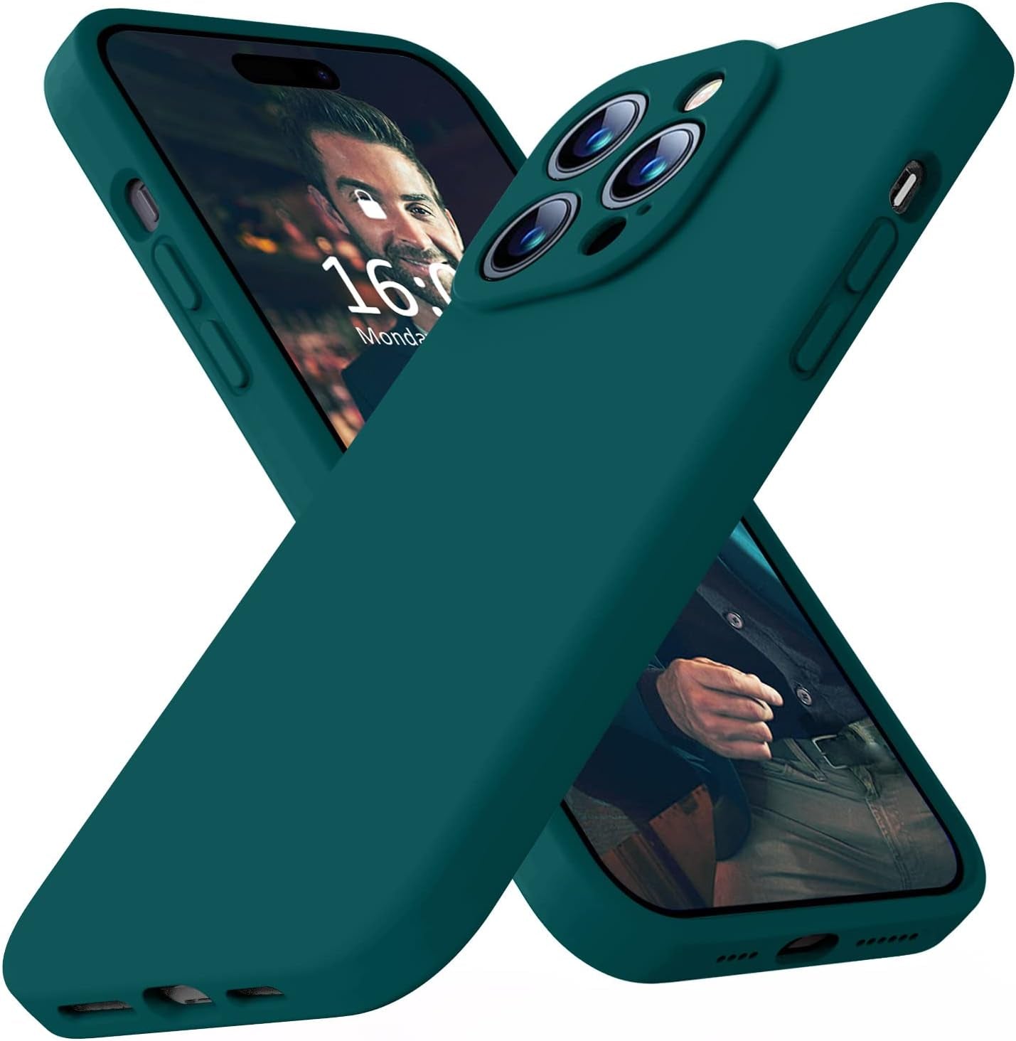 Ktele Compatible with Iphone 14 Pro Case, Ab-Grade Liquid Silicone Case, [Four Corner 50+Tiny Airbags Shockproof] [Soft Microfiber Lining Anti-Scratch] Camera All-Round Protection Case-Blue  Ktele Teal  