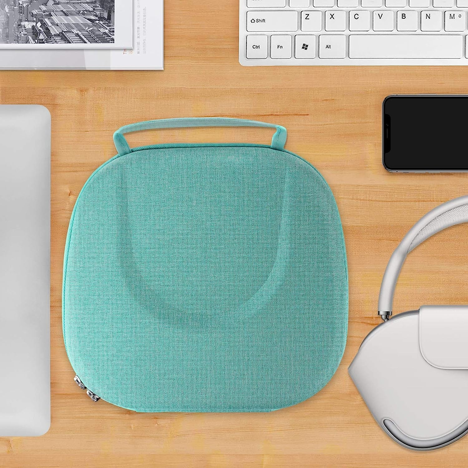 Geekria Shield Headphones Case, Compatible with Airpod Max Headphones Case, Replacement Hard Shell Travel Carrying Bag with Room for Smart Case and Accessories Storage (Green)  Geekria   