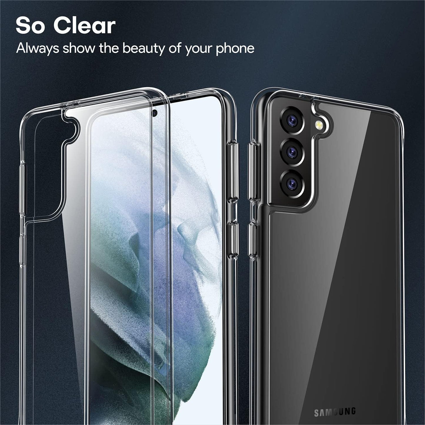 Rayboen for Samsung Galaxy S21 Case, Hybrid Clear Shockproof Cell Phone Cover for Samsung Galaxy S21 5G, Anti-Scratch Transparent Sleek Light Durable Cover for Men Women  Rayboen   