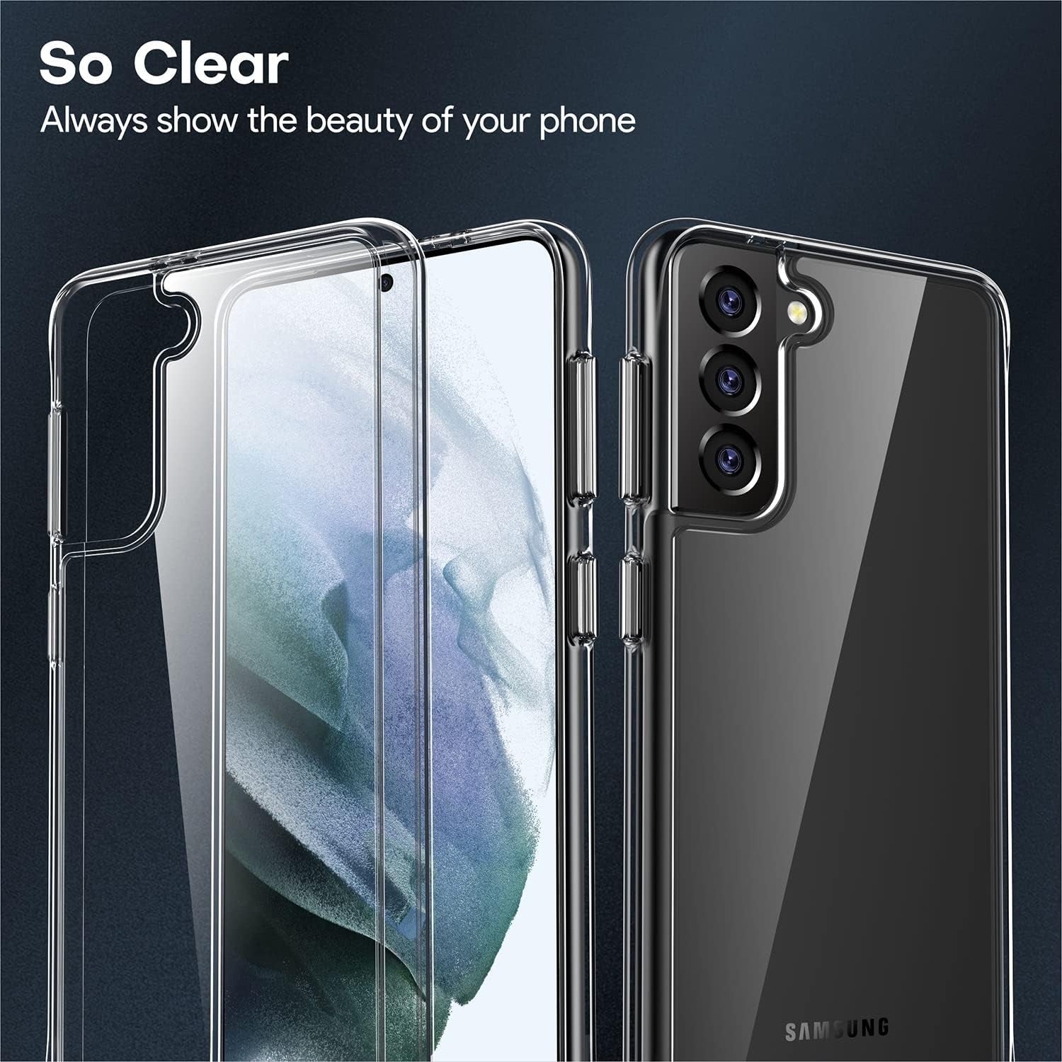 Rayboen for Samsung Galaxy S21 Case, Hybrid Clear Shockproof Cell Phone Cover for Samsung Galaxy S21 5G, Anti-Scratch Transparent Sleek Light Durable Cover for Men Women  Rayboen   