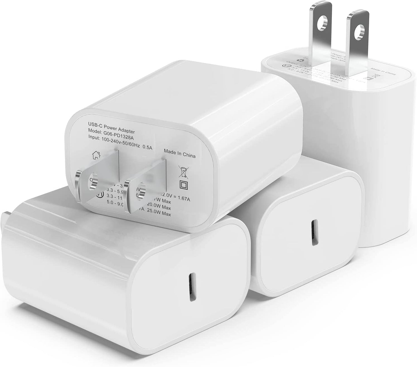 4Pack [Apple Mfi Certified] Iphone Fast Charger, Igenjun 20W USB C Charger Wall Charger Block with PD 3.0, Compact USB C Power Adapter for Iphone 14/14 Pro/13, Galaxy, Pixel, Airpods Pro-White  iGENJUN   