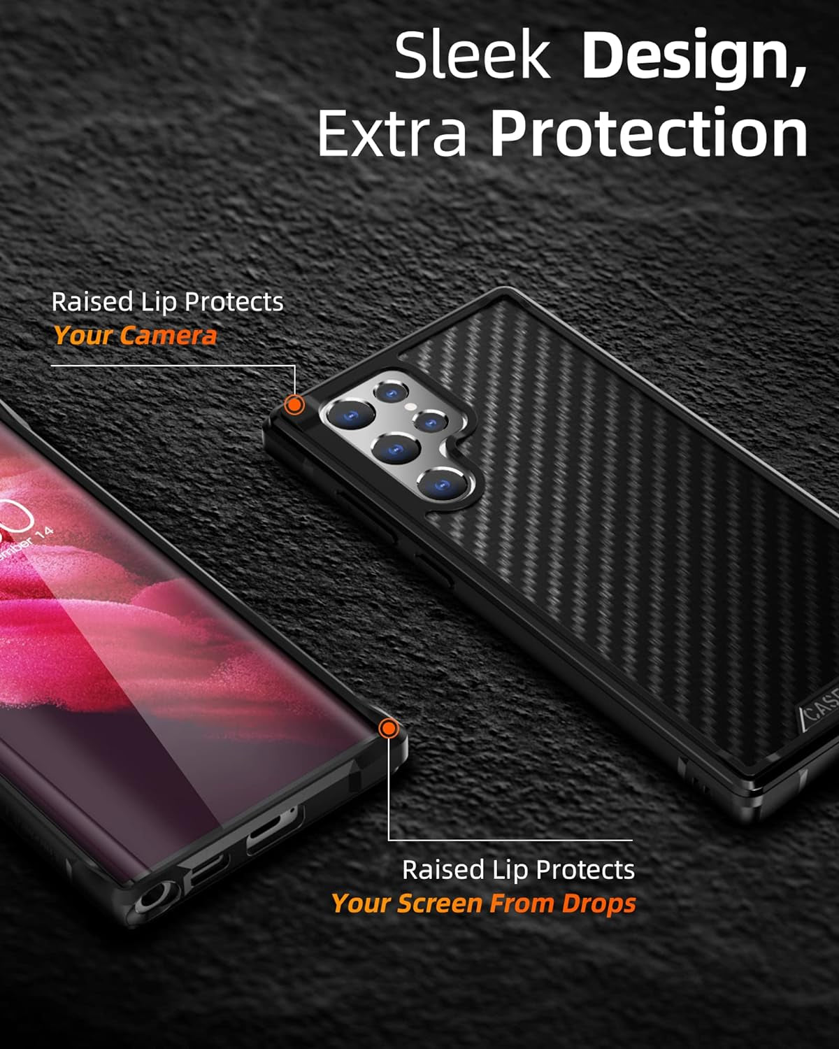 Caseborne R Series Compatible with Samsung Galaxy S22 Ultra 5G Case - Shockproof Protective, Military 12Ft Drop Tested, Durable Aluminum Frame - Aramid Fiber - Black  CaseBorne   