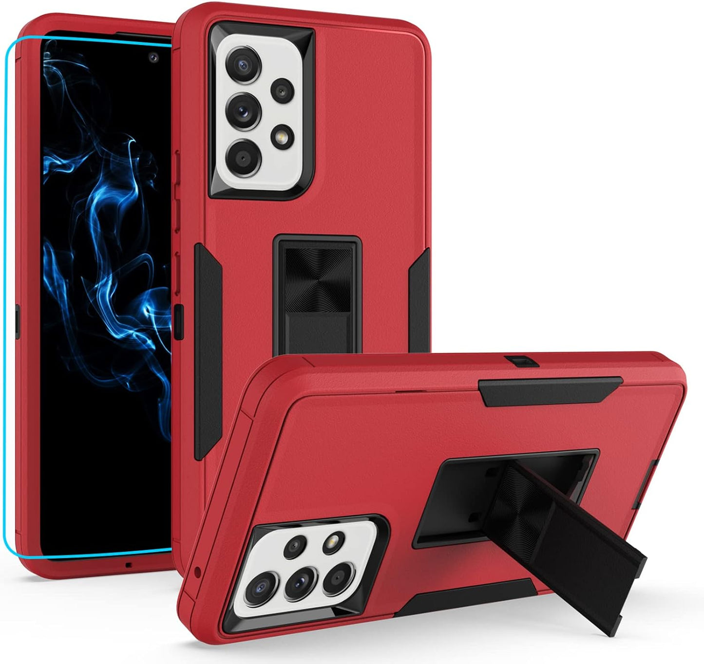 MDCN Samsung A53 5G, Galaxy A53 5G Case, Military Grade Heavy Duty with HD Screen Protector Magnetic Ring Kickstand Car Mount Protection Armor Phone Case Cover for Samsung Galaxy A53 5G (Navy_Blue)  Jinxian Co., Ltd. Samsung Galaxy A53 5G Red Magnetic Car Mount Kickstand Case  