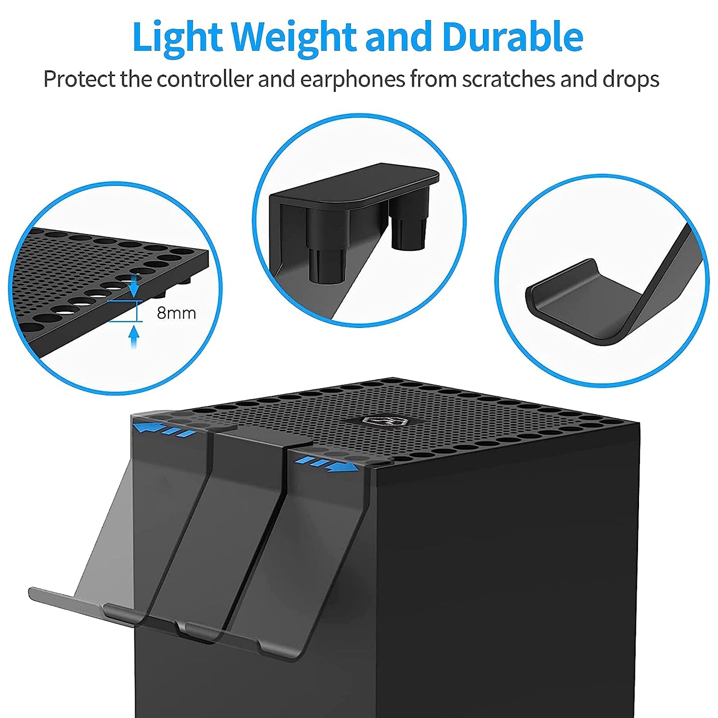 Dust Cover Set for Xbox Series X Console, Dust Filter Covers with 2 Controller Holder Hanger Stand and 8 Dust Plugs Compatible with Xbox Series X  CHIN FAI   