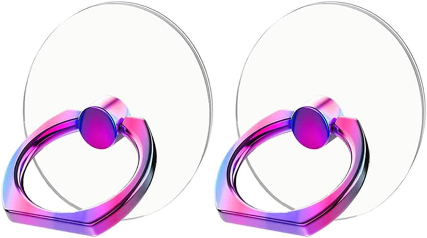 Kinizuxi Colorful Cell Phone Ring Holder Stand 2 Packs, Transparent Phone Ring Holder 360°Rotation Clear Phone Ring Grip Finger Kickstand Compatible with Various Phones or Phone Case  Marrain   