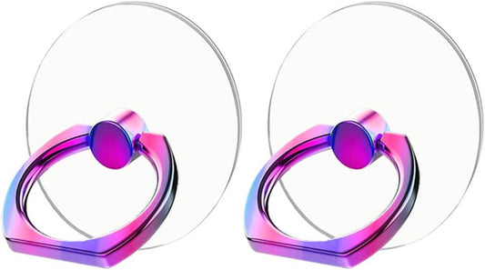 Kinizuxi Colorful Cell Phone Ring Holder Stand 2 Packs, Transparent Phone Ring Holder 360°Rotation Clear Phone Ring Grip Finger Kickstand Compatible with Various Phones or Phone Case  Marrain   