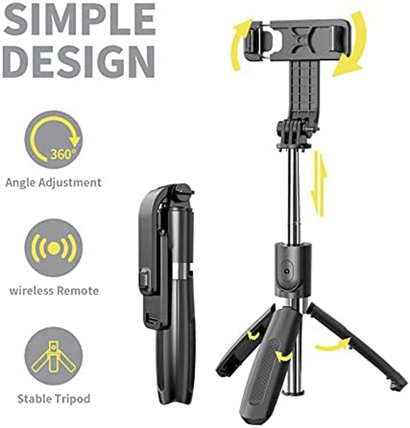 Portable Selfie Stick, Handheld Phone Tripod Stand with Detachable Wireless Remote, Selfie Stick Tripod for Iphone 14 13 12 11 Pro Xs Max Xr X 8 7 Plus, Android Moto Samsung Google Smartphone, More  LDP   