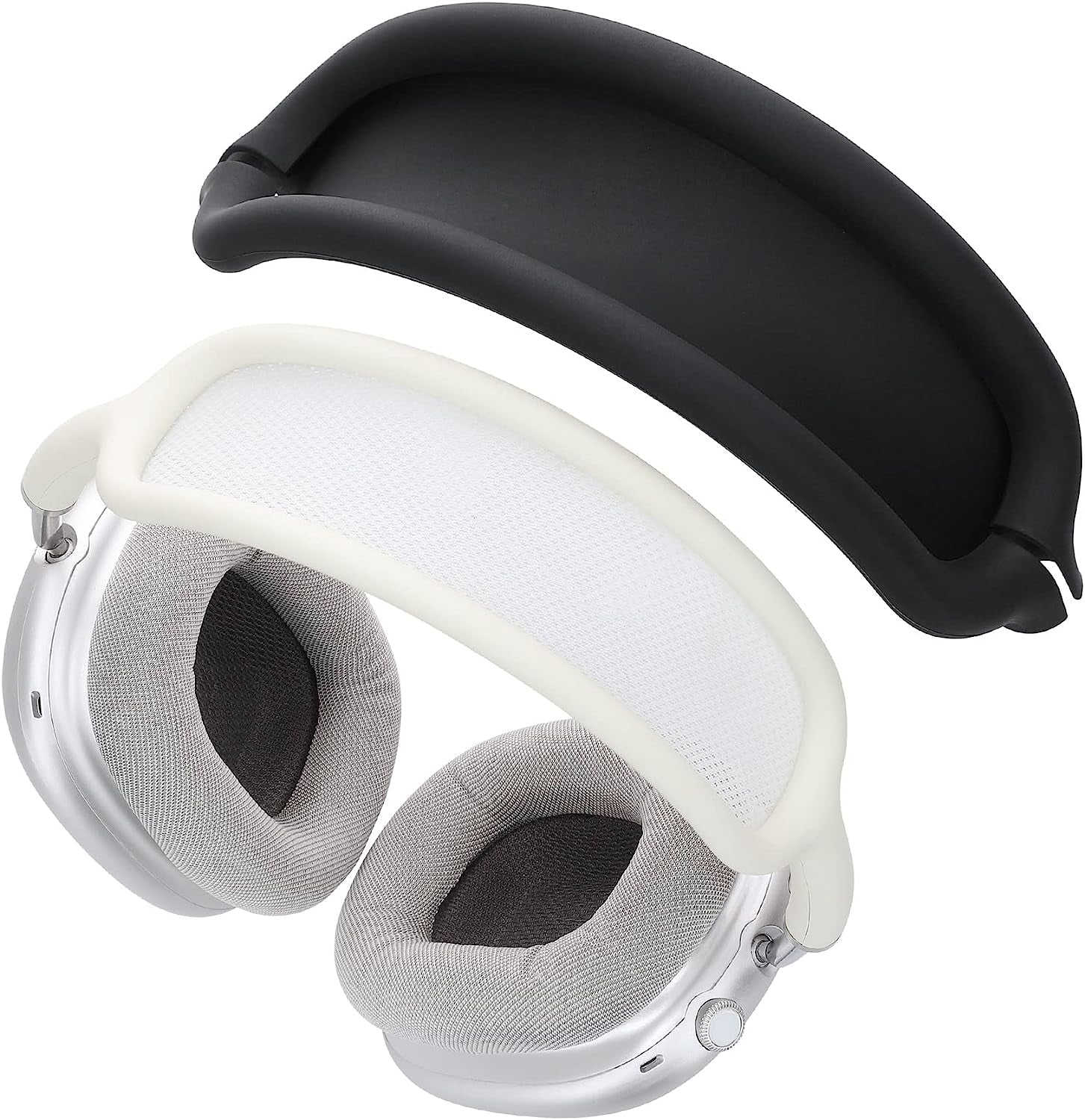 Kwmobile Headband Cover Compatible with Apple Airpods Max - Headphones Cover Protector Silicone - Dove Blue  KW-Commerce Black  