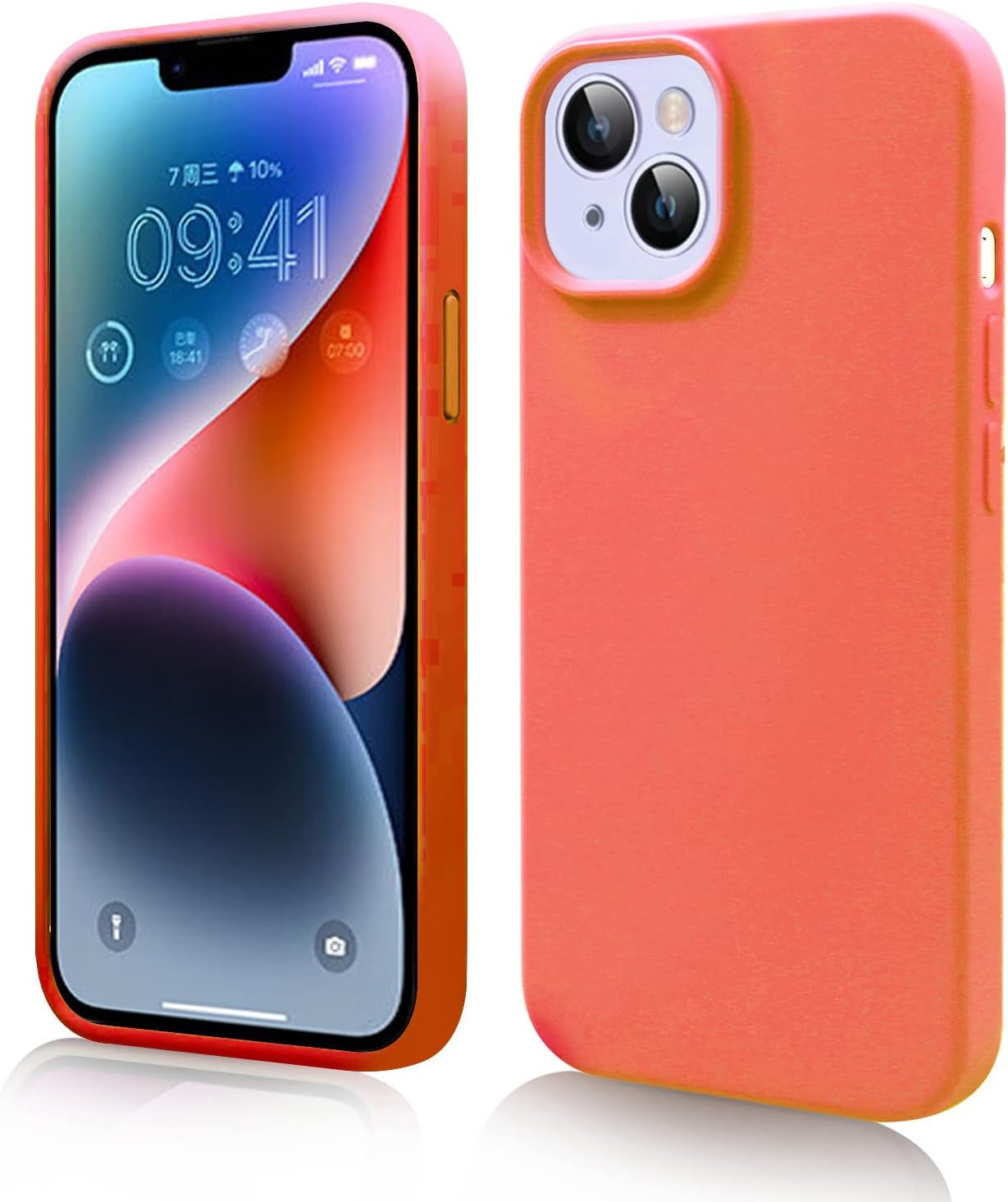 YOZEB Silicone Case Designed for Iphone 14 Pro Max, Shockproof Anti-Scratch and Anti-Fingerprint 4-Layer Full Body Protective Cover Slim Phone Case Compatible with Iphone 14 Pro Max 6.7 Inches (Blue)  YOZEB Orange- Iphone 14  