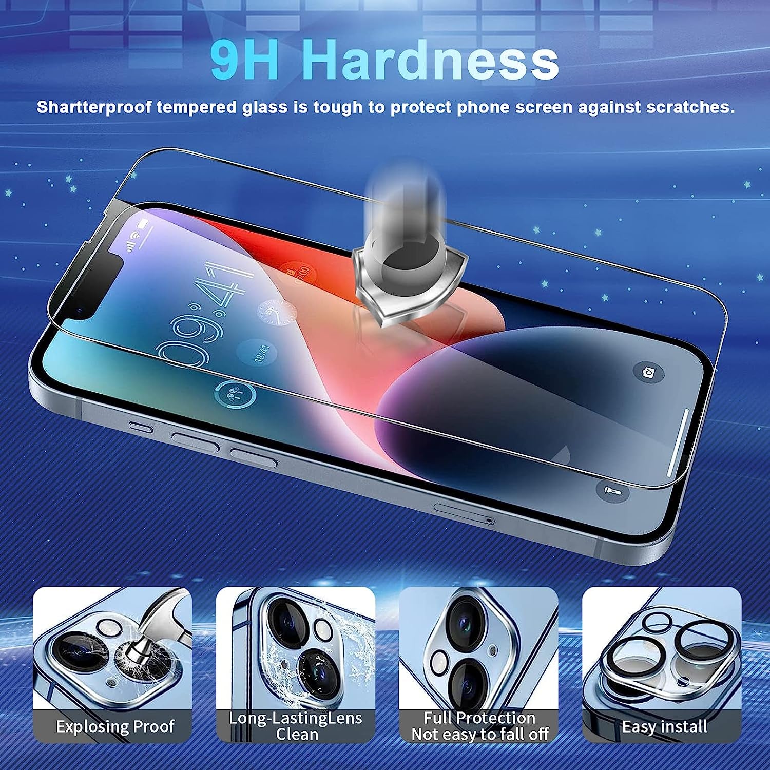 CWQZGUF JXJ 3 Pack Tempered Glass for Iphone 14 6.1 Inch, 3 Pack Camera Lens Screen Protector, 9H Hardness, Case Friendly, Case Friendlyanti-Scratch, Touch Sensitive, HD Clear Film for Iphone 14  JXJ-nsm14   