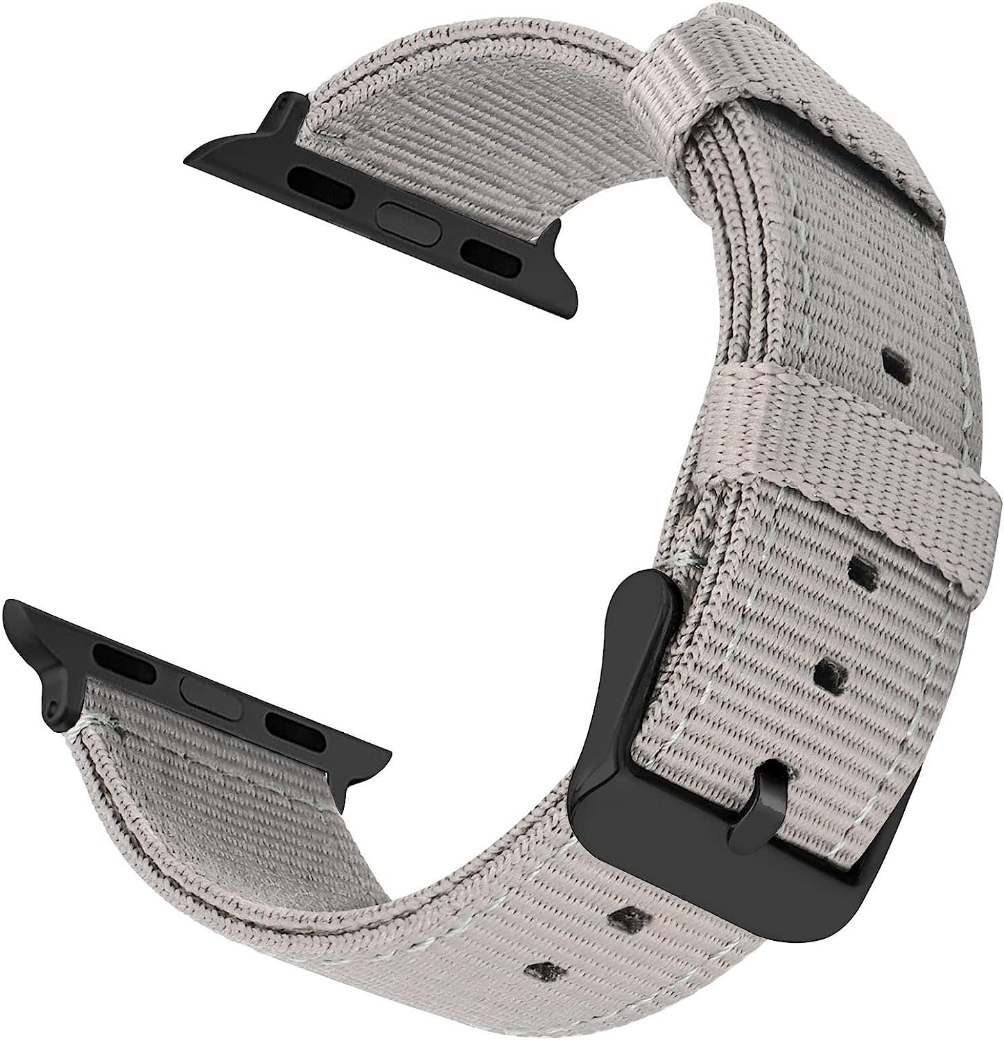 Durable Canvas Watch Bands Compatible with Apple Watch 45Mm 41Mm 44Mm 40Mm 42Mm 38Mm, Royal Woven Nylon Wrist Watch Strap for Iwatch Sery 7 6 5 4 3 2 1 Bands for Mens/Womens  KAYSEUN Grey / Black 41mm | 40mm | 38mm 