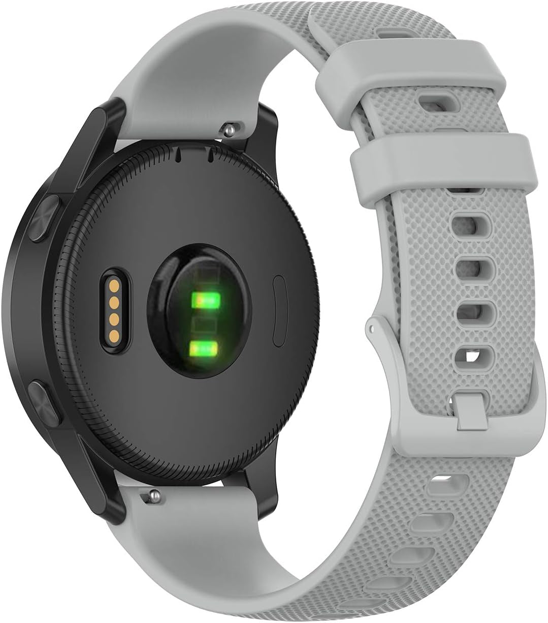 Anrir for Garmin Vivoactive 4 45Mm Watch Band/Venu 2 Bands,22Mm Silicone Bands for Samsung Galaxy Watch 3 45Mm /Galaxy Watch 46Mm/Gear S3 Frontier/Classic Band, Fossil Men'S Gen 6/5E 44Mm Bands-Black  Anrir Grey  