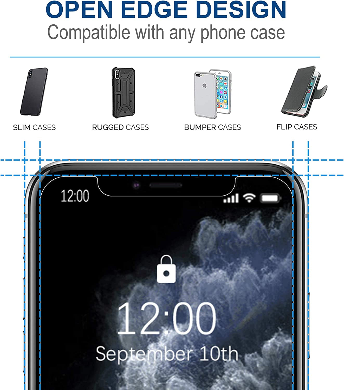 Arae Screen Protector for Iphone 11 Pro/Iphone Xs/Iphone X, HD Tempered Glass, anti Scratch Work with Most Case, 5.8 Inch, 3 Pack  eTemall   