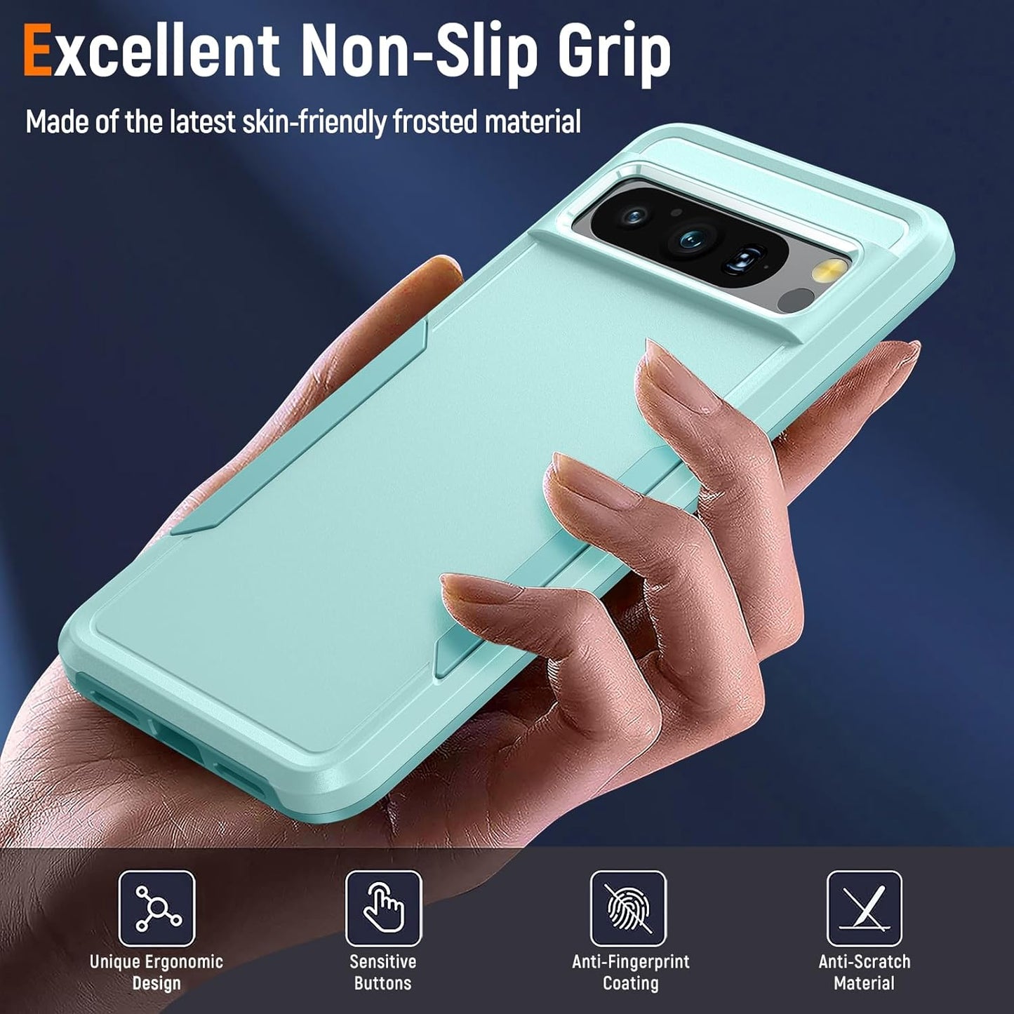 Oterkin for Google Pixel 8 Case,[Shockproof] Pixel 8 Case [15FT Military Grade Defense][Heavy Duty Protection][Dual Layer][Slim Fit] Google Pixel 8 Phone Case (Green)  Oterkin   