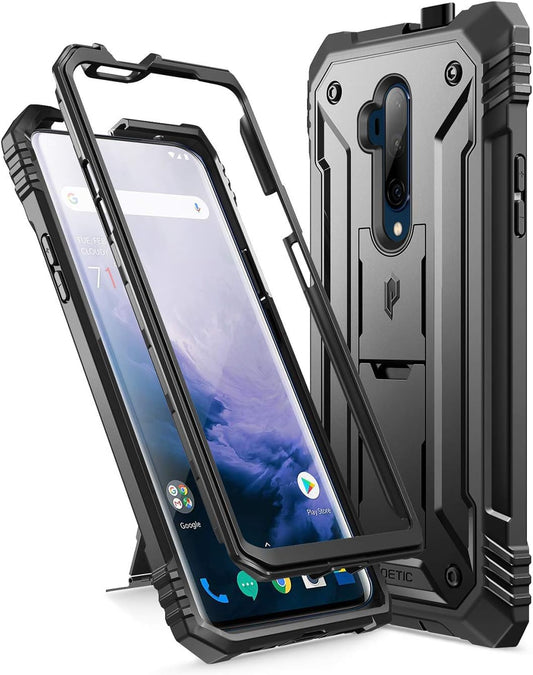 Poetic Revolution Series Designed for Oneplus 7T Pro/Oneplus 7 Pro, Full-Body Rugged Dual-Layer Shockproof Protective Cover with Kickstand and Built-In-Screen Protector, Black  Poetic   