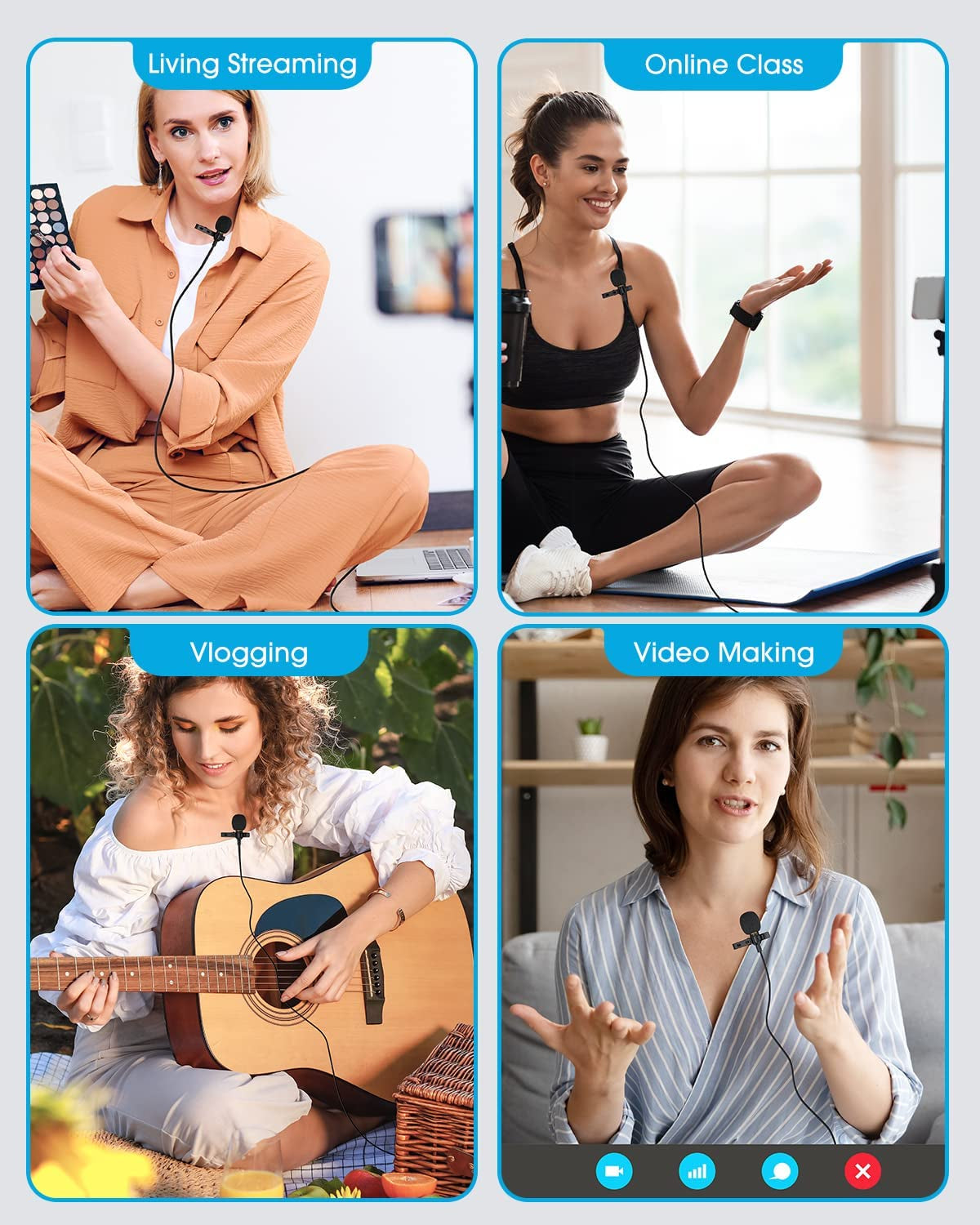 Pop Voice Lapel Microphone Lavalier Mic - Noise Cancelling 16 Feet Lav Mic for Iphone Android & Windows Smartphones, Youtube, Interview, Studio, Video Recording (Single Head Omnidirectional Condenser)  PoP voice   