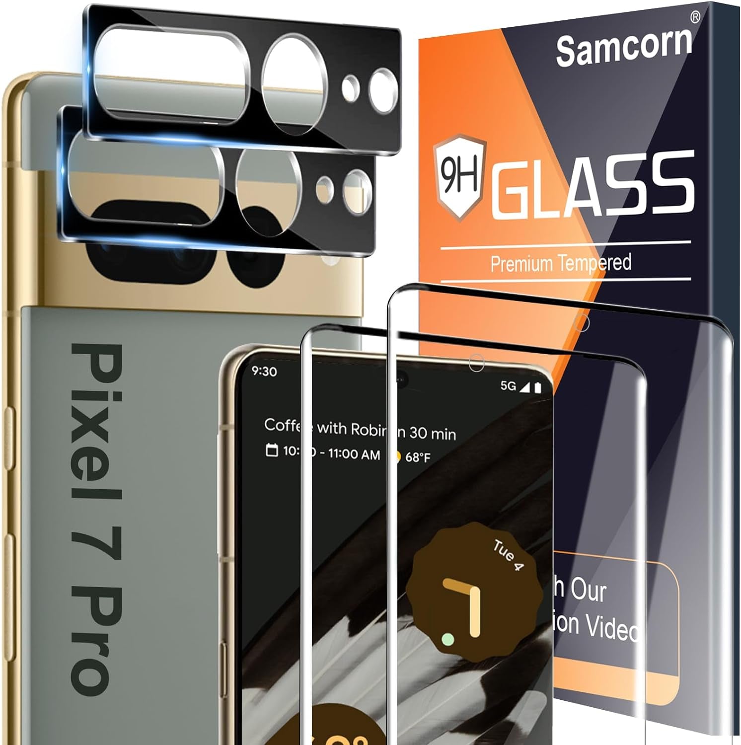 [2+2 Pack] Screen Protector for Samsung Galaxy Note 20 Ultra/Note 20 Ultra 5G,9H Tempered Glass,Ultrasonic Fingerprint Compatible,3D Curved,Hd Clear,Bubble-Free for Galaxy Note 20 Ultra Glass Protector  Samcorn Google Pixel 7 Pro 5G 6.7 M2  