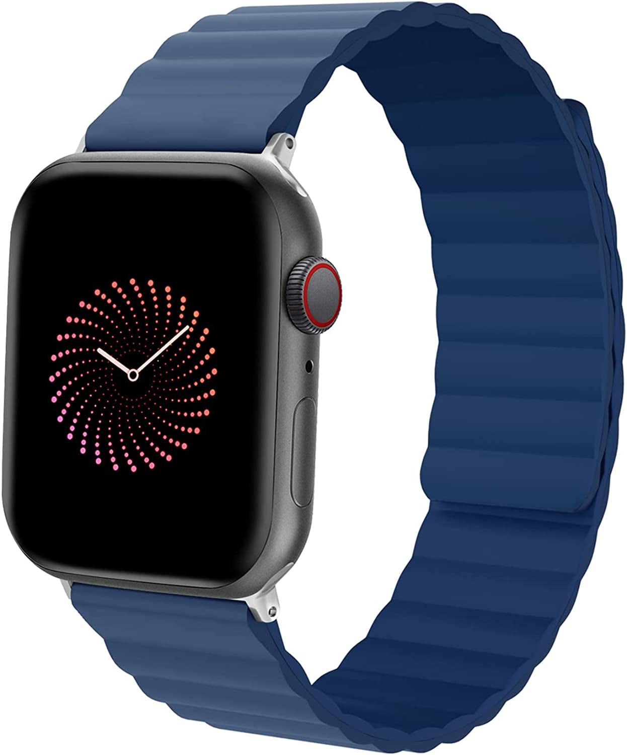 ALTOUMAN Compatible with Apple Watch Band 38Mm 40Mm 41Mm 42Mm 44Mm 45Mm, Compatible for Iwatch Series 7/6/5/4/3/2/1/SE, Magnetic Bands Compatible for Apple Watch Bands for Women Men, Black  ALTOUMAN Blue 42/44/45mm 