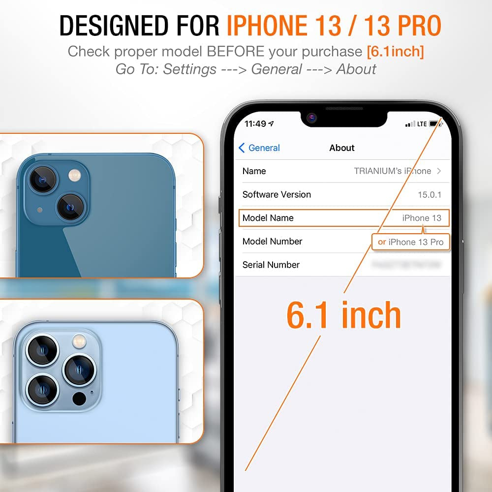 Trianium Tempered Glass Screen Protector Designed for Apple Iphone 13 (2021) /Iphone 13 Pro (2021), 3 Pack [Alignment Case Tool Included]  Trianium   