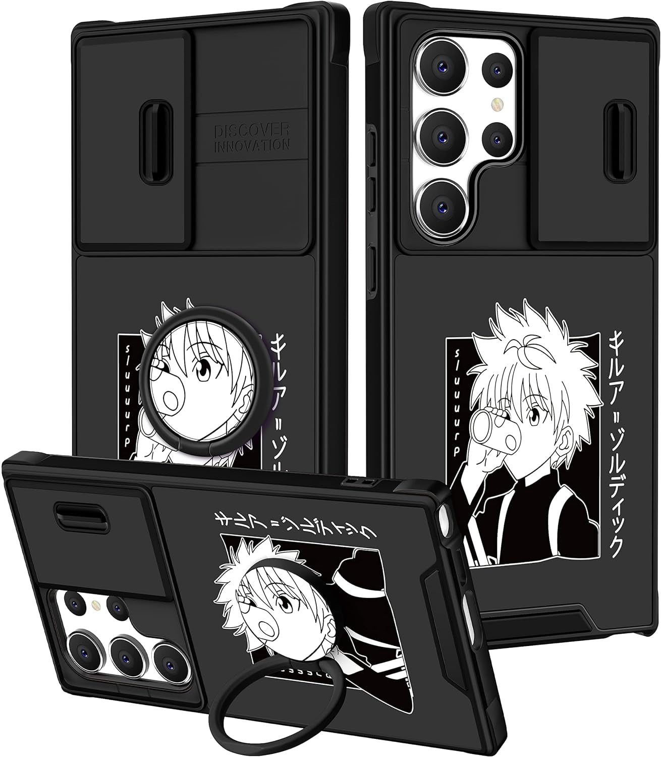 Oqpa for Samsung Galaxy S22 Ultra Case Cute Cartoon Case with Camera Cover+Ring Holder for Women Girly Girls Boys Kids Galaxy S22 Ultra Kawaii Funny Unique Case for Samsung S22 Ultra, Happy Miki  meitong2020 Drink Boy  