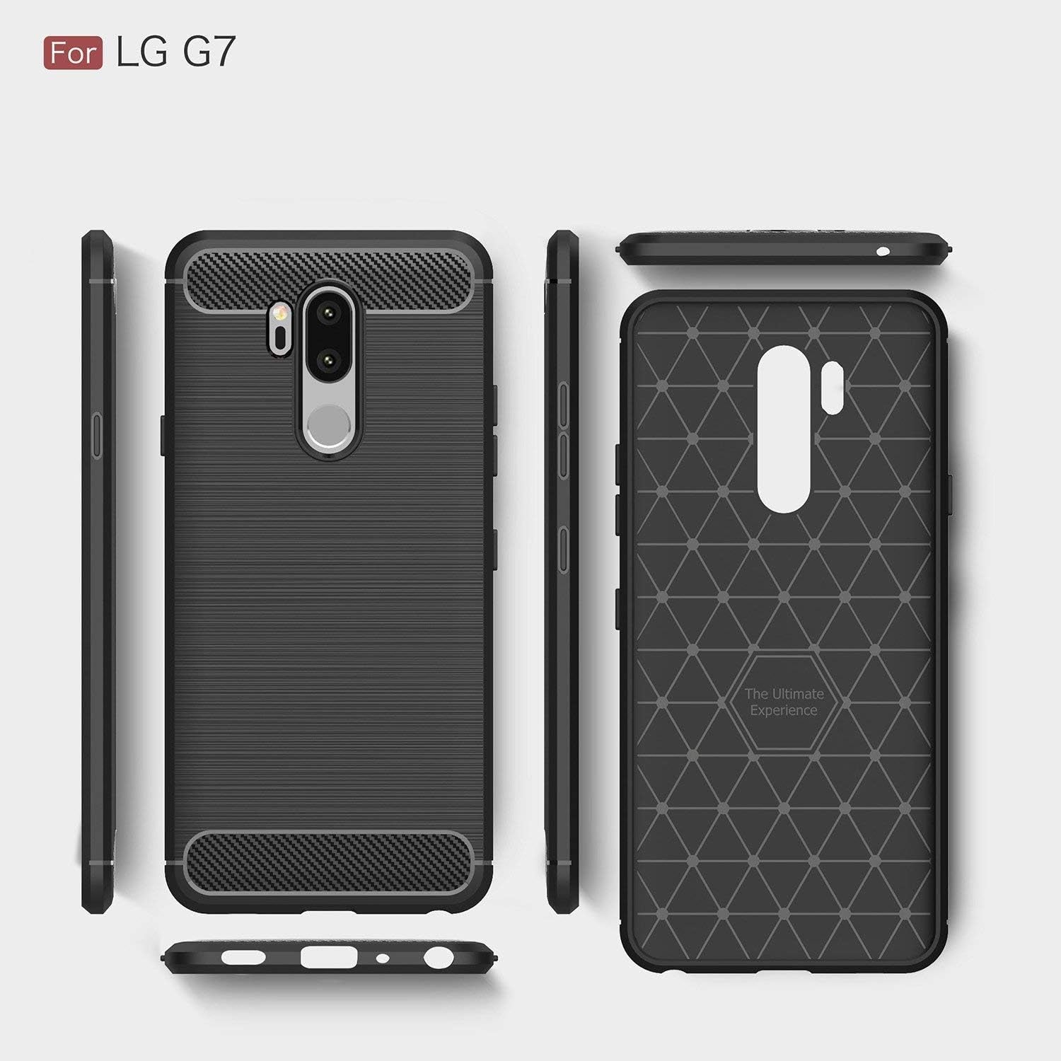 Vultic [Carbon Fiber] Case for LG G7 Thinq, Durable [Shock Absorption] Slim TPU Matte Lightweight Bumper Cover (Grey)  Vultic   
