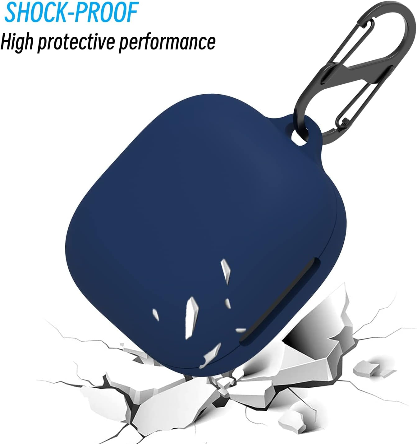 METEQI Soft Silicone Protective Cover Case Compatible with Beats Fit Pro (Navy Blue)  ME-Fit   