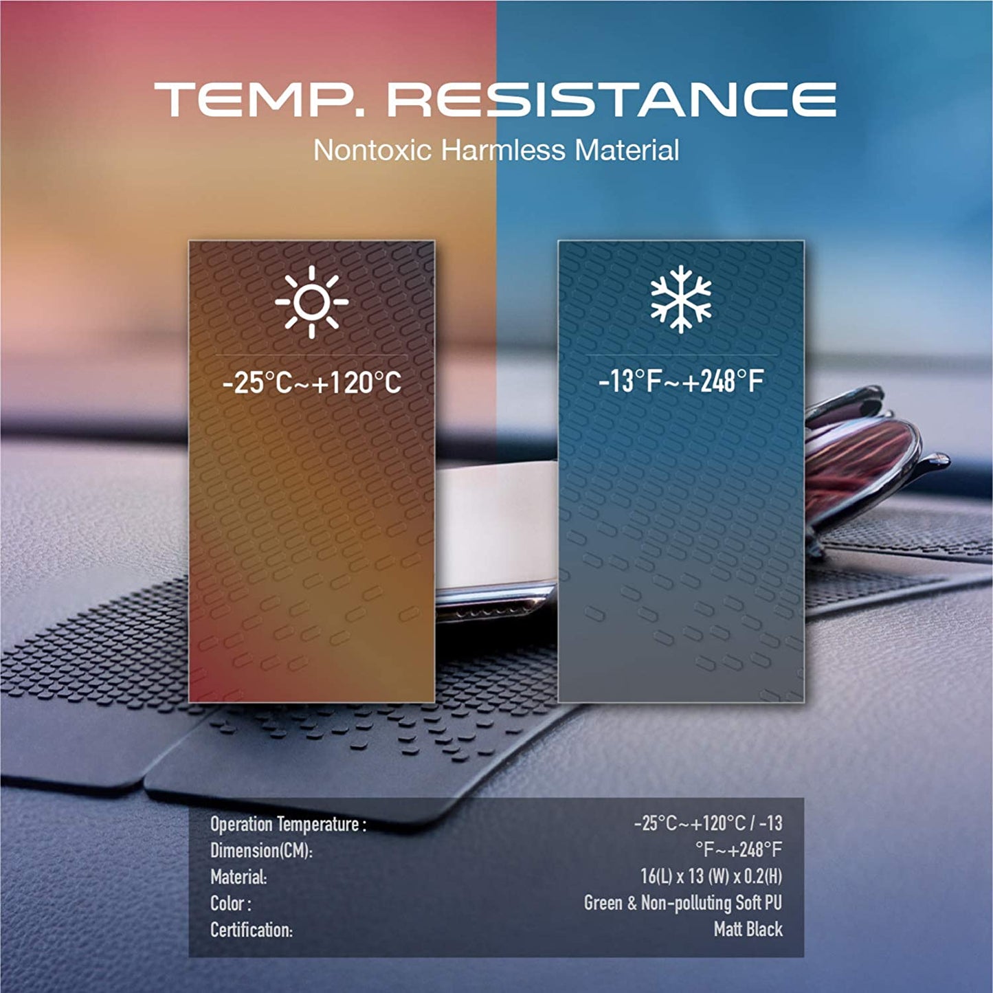 JIMISHA anti Slip Pad Sticky Gripping Pad Sticky Gel Pad Multifunctional Fixate Gel Pads Non-Slip Mounting Pad Cell Pad, 6.3 X 2.8 Inch (2 Pack)  JIMISHA   