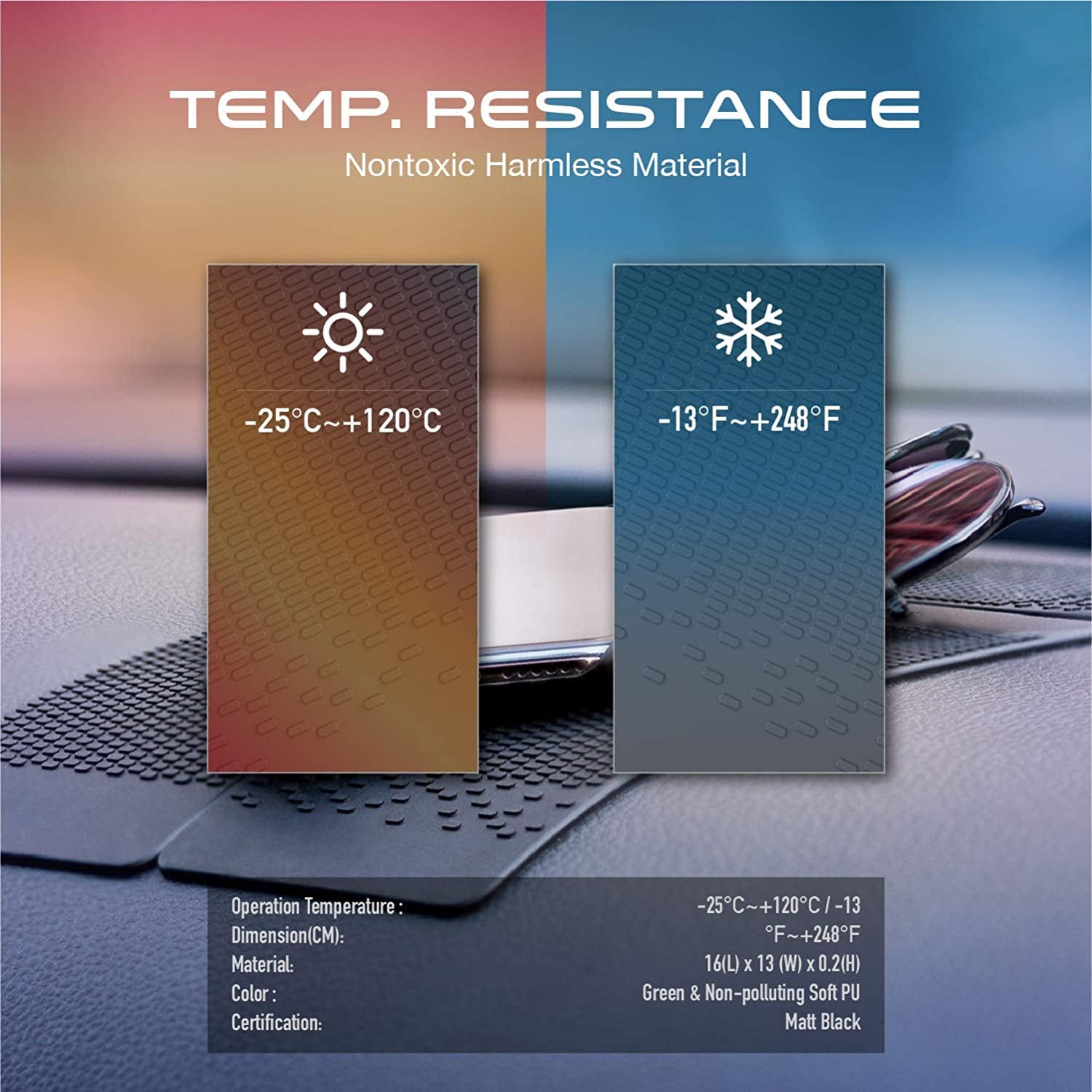 JIMISHA anti Slip Pad Sticky Gripping Pad Sticky Gel Pad Multifunctional Fixate Gel Pads Non-Slip Mounting Pad Cell Pad, 6.3 X 2.8 Inch (2 Pack)  JIMISHA   