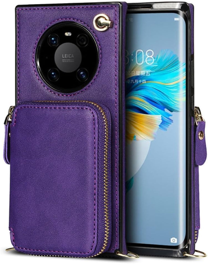 YOGISU Wallet Case for Huawei P30 P40 Pro plus Lite Mate 40 30 20 Pro Lite Backpack-Type Mobile Phone Cover Card,Purple,For Huawei P30  YOGISU   