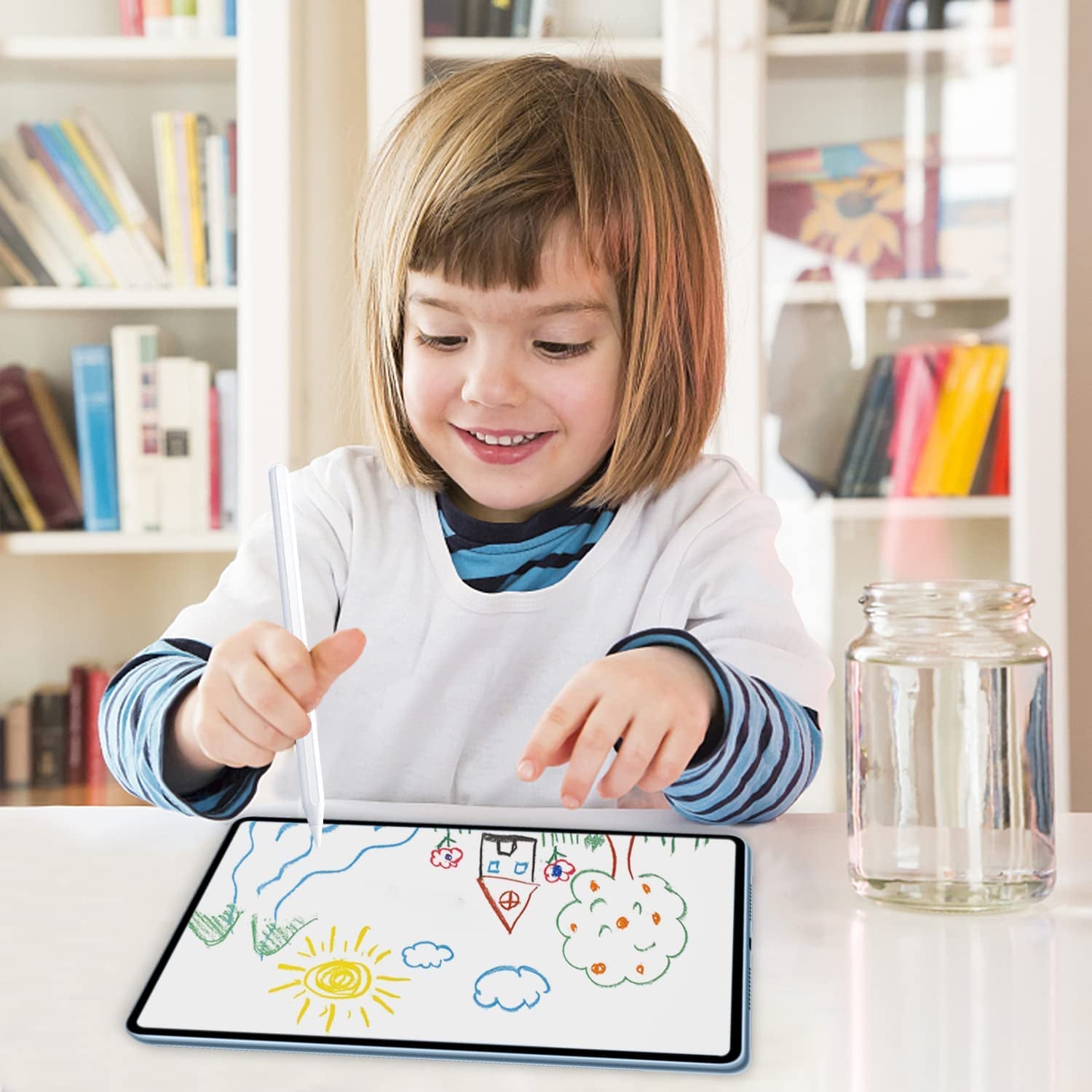 BLEBLE Replacement Tips for Apple Pencil 1St/2Nd Generation & Logitech Crayon, Fine Point Well Precision Control Apple Pencil Nibs for Ipad Pro/Air/Mini Pencil, 6 Pack, White  BLEBLE   