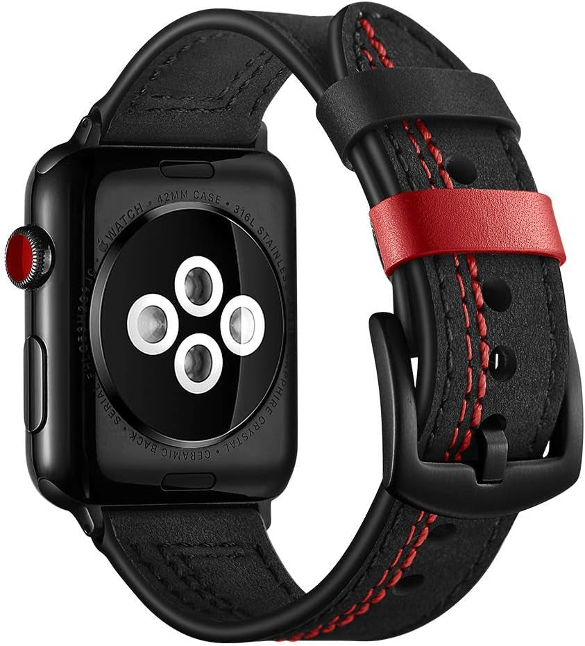 Compatible for Apple Watch 38Mm 40Mm 41Mm Leather Band Sport Replacement Strap for Iwatch Series 7 6 SE 5 4 3  Lerxiuer   