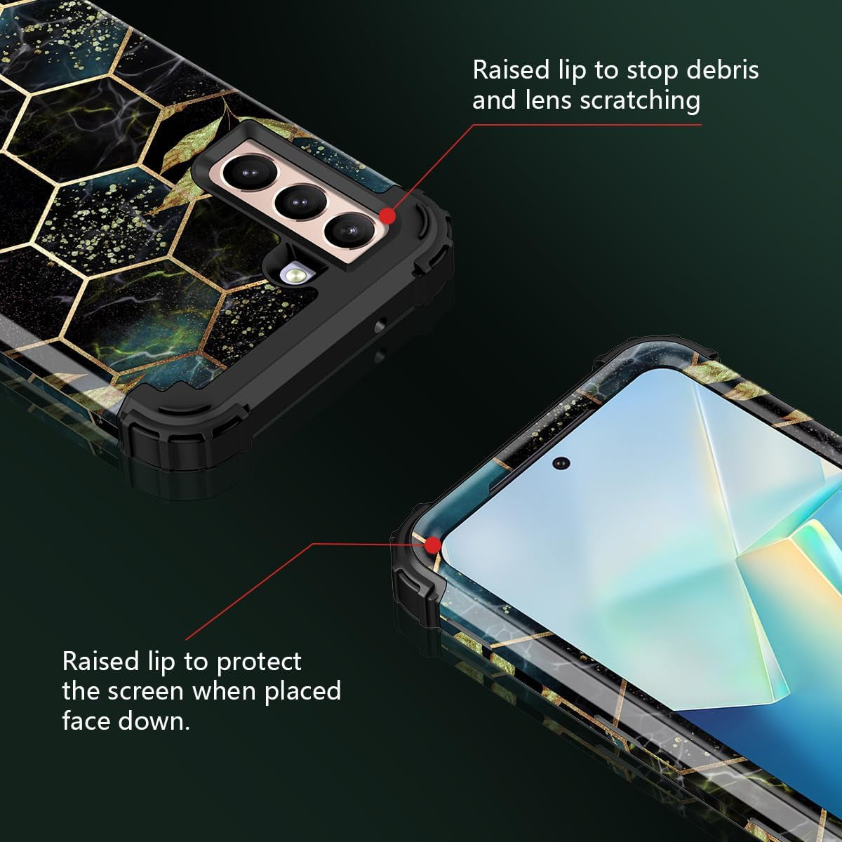 Rancase for Galaxy S21 plus 5G Case,Three Layer Heavy Duty Shockproof Protection Hard Plastic Bumper +Soft Silicone Rubber Protective Case for Samsung Galaxy S21 plus 5G 6.7 Inch,Black  Rancase   